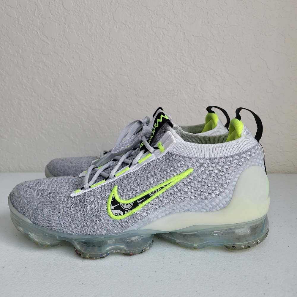 Nike Air VaporMax 2021 Gray and Neon Green Sneakers